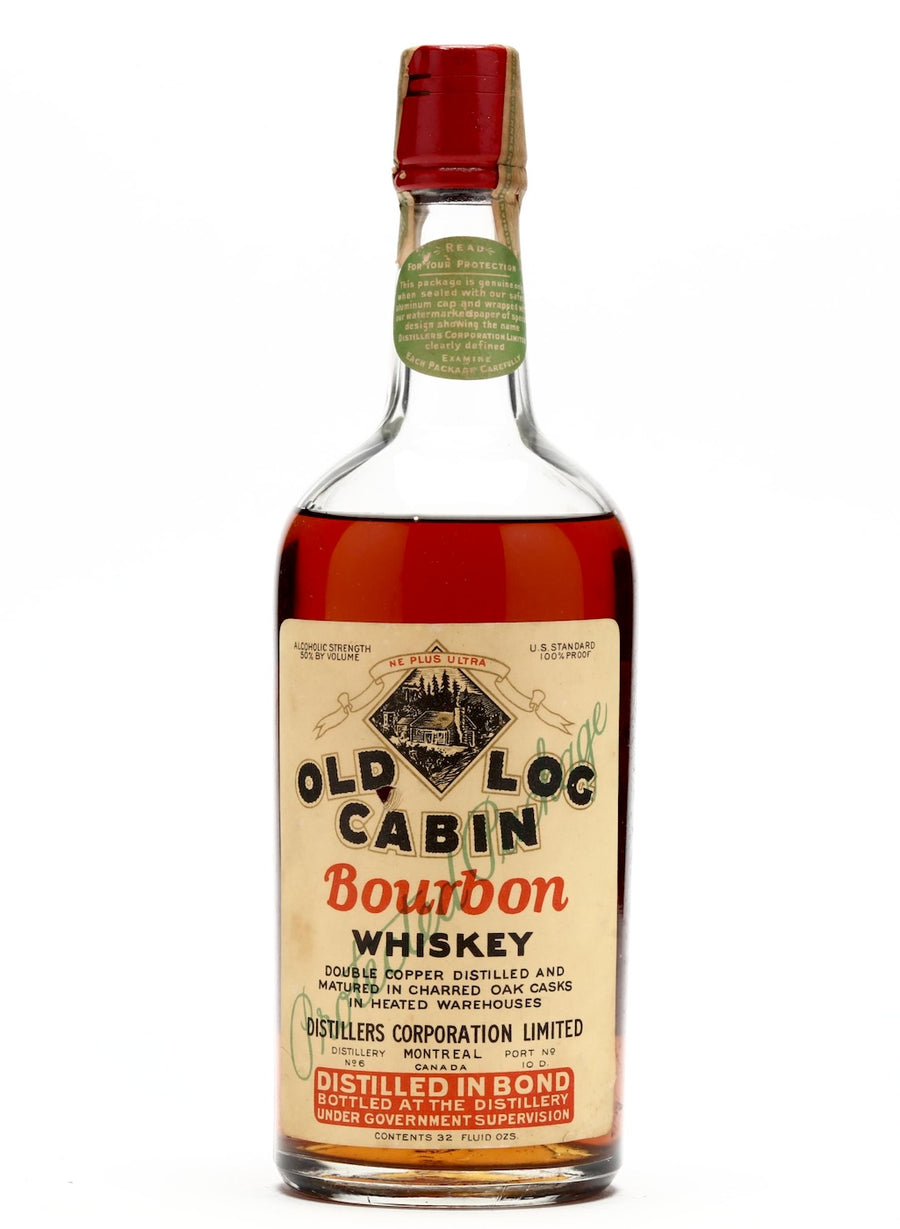 Old Log Cabin Bourbon Montreal 50% 1920s-1930s 1 Quart - Flask Fine Wine & Whisky