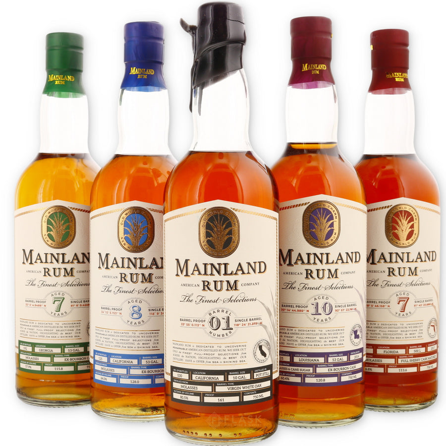 Mainland Rum Hazmat Barrel 01 Collectors Set 5x 750ml - Flask Fine Wine & Whisky