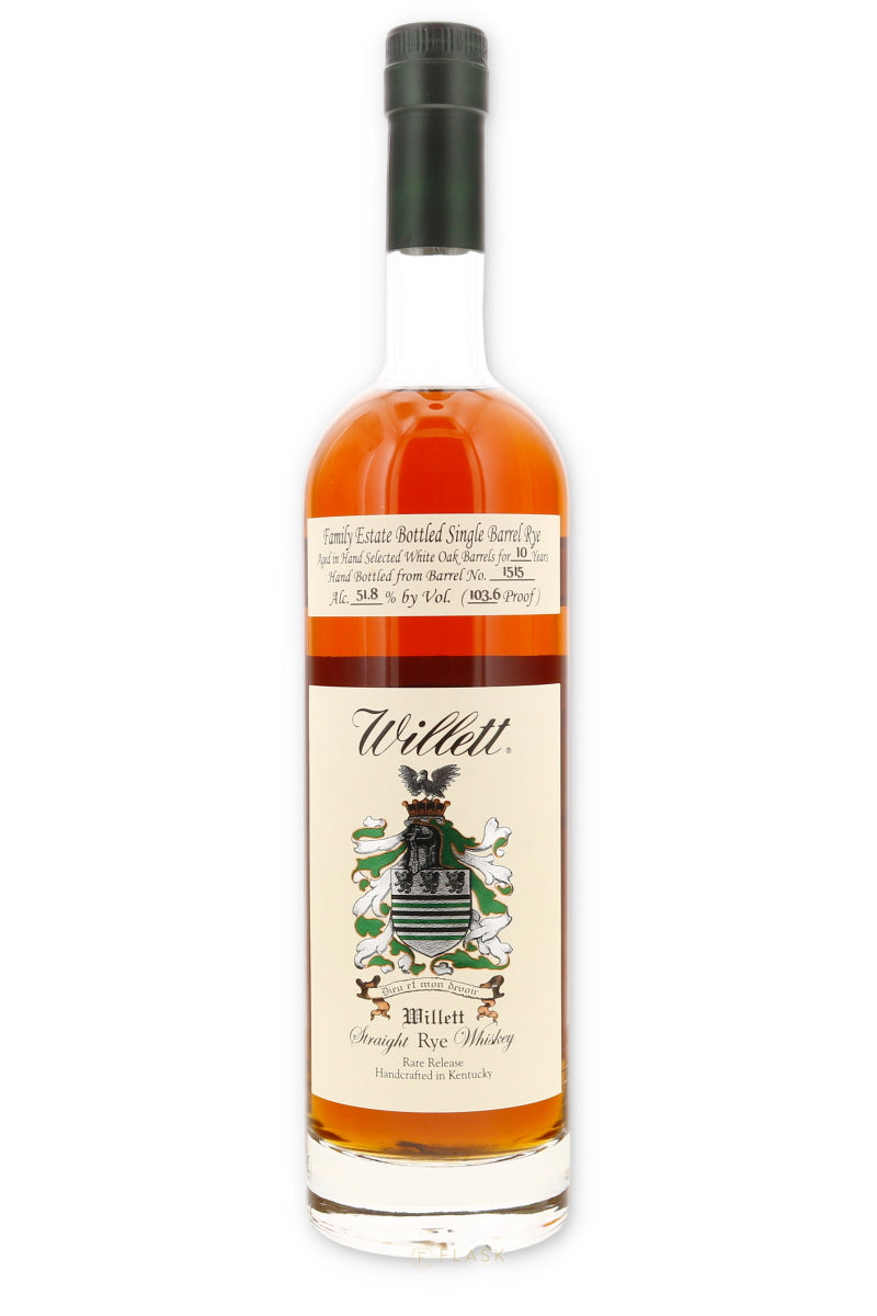 Willet Family Estate 10 Year Straight Rye Whiskey Barrel 1515 Decade Neat 103.6 proof - Flask Fine Wine & Whisky
