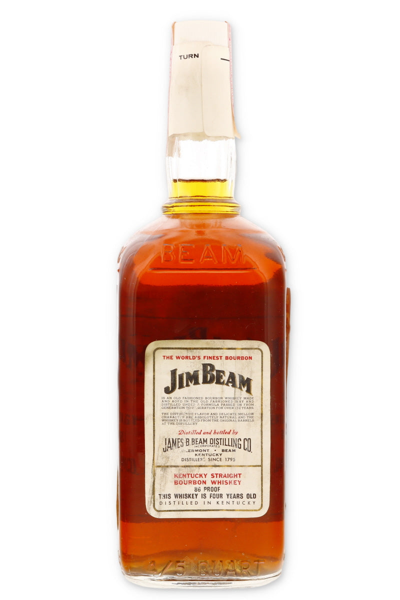 Jim Beam Vintage White Label Bourbon 1960s 4/5 Quart - Flask Fine Wine & Whisky