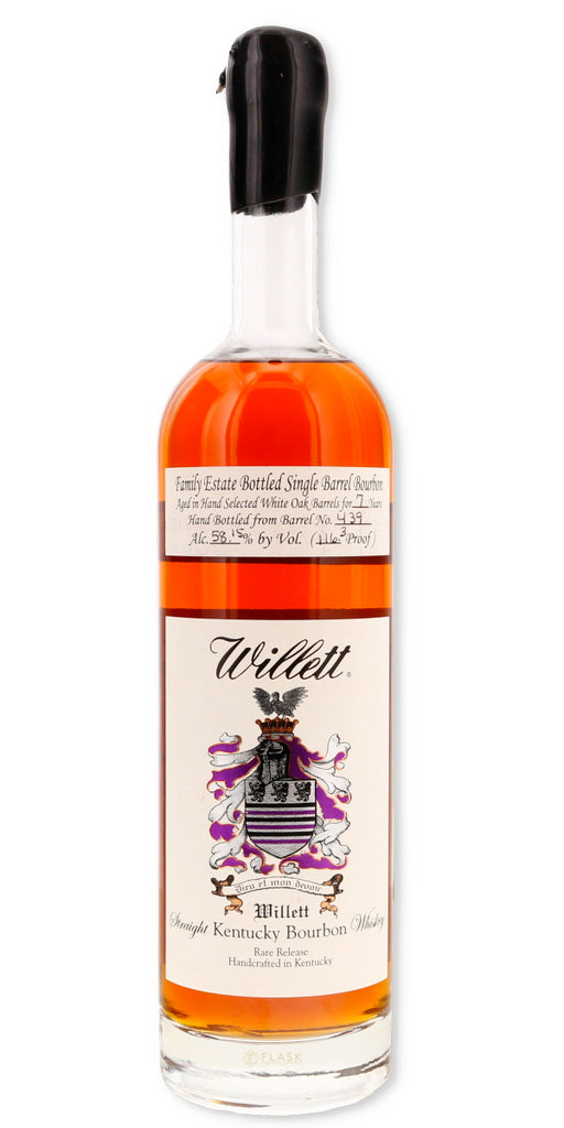 Willett Family Estate 7 Year Old Single Barrel Bourbon #439 / 116.3 Proof Black Wax - Flask Fine Wine & Whisky