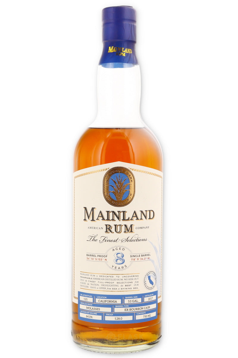 Mainland Rum California 8 year old Barrel Proof Single Barrel Rum - Flask Fine Wine & Whisky