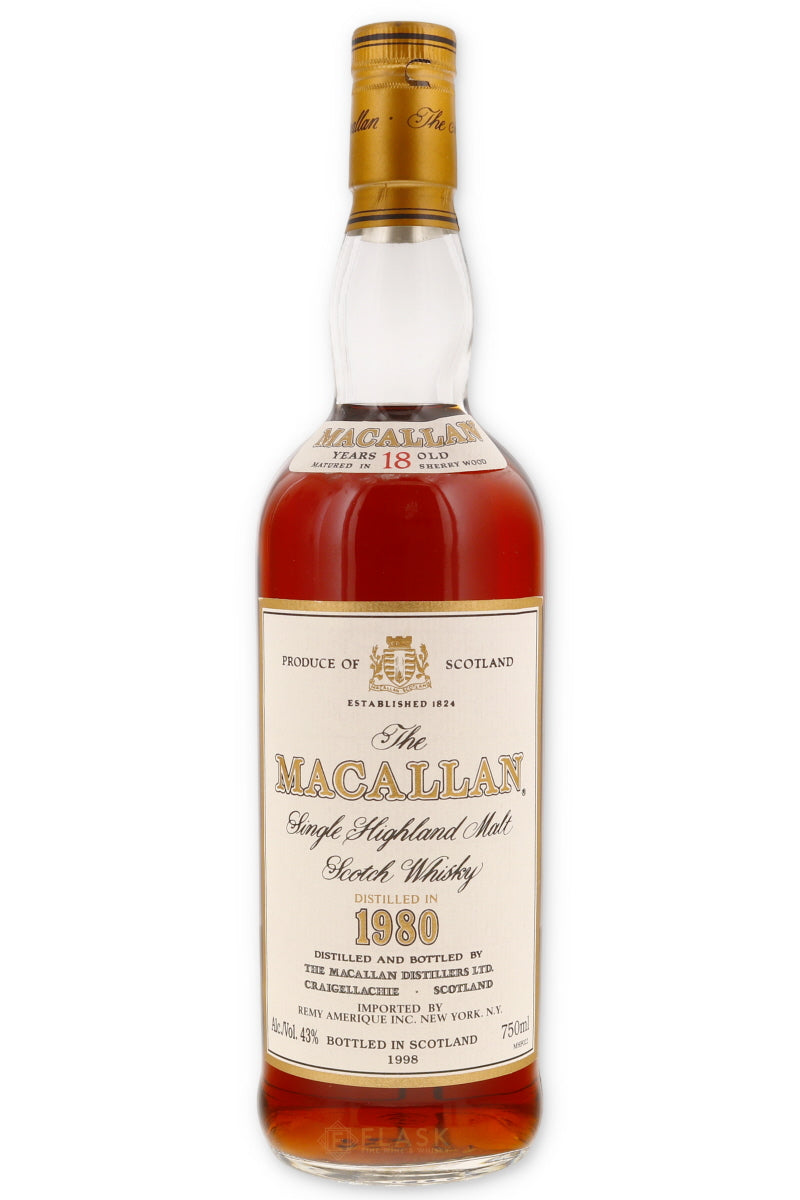 Macallan 18 Year Old Sherry Oak Single Malt 1980 [Bottle Only] - Flask