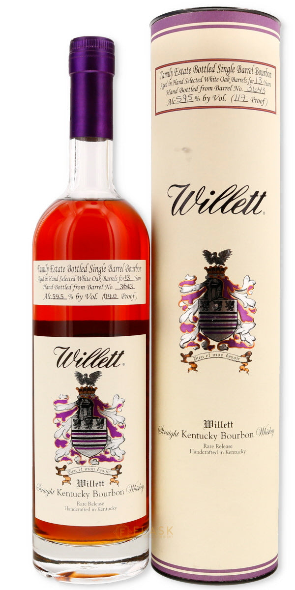 Willett Family Estate 13 Year Old Single Barrel Bourbon #3643 [With Tube] - Flask Fine Wine & Whisky