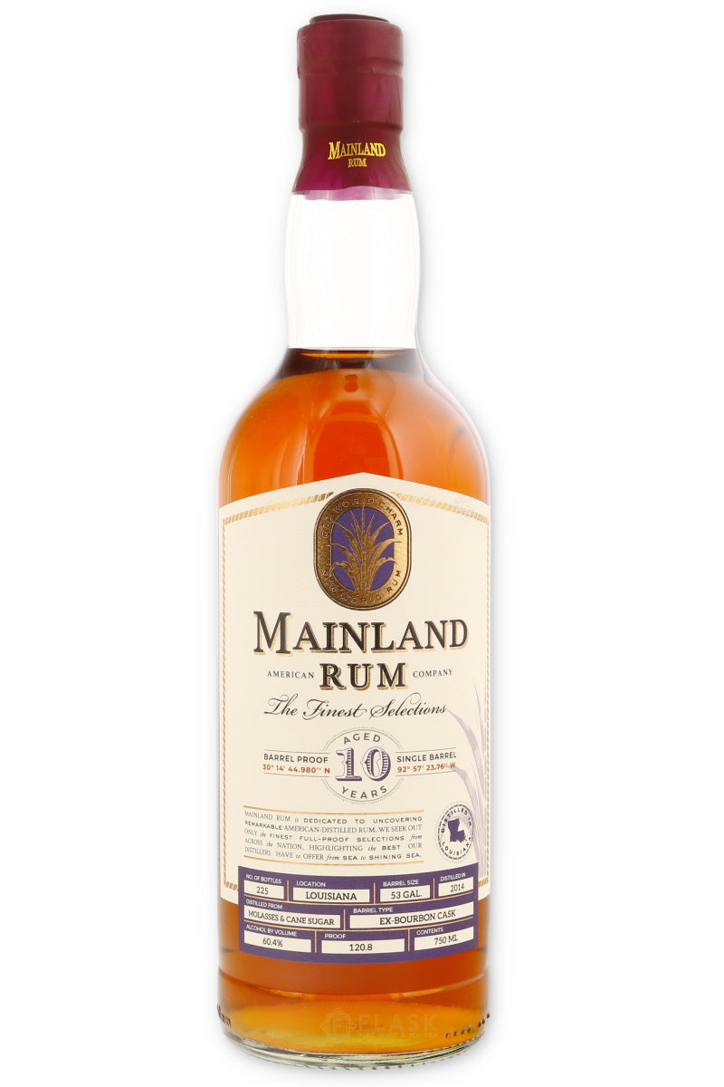 Mainland Rum Louisiana 10 year old Barrel Proof Single Barrel Rum - Flask Fine Wine & Whisky