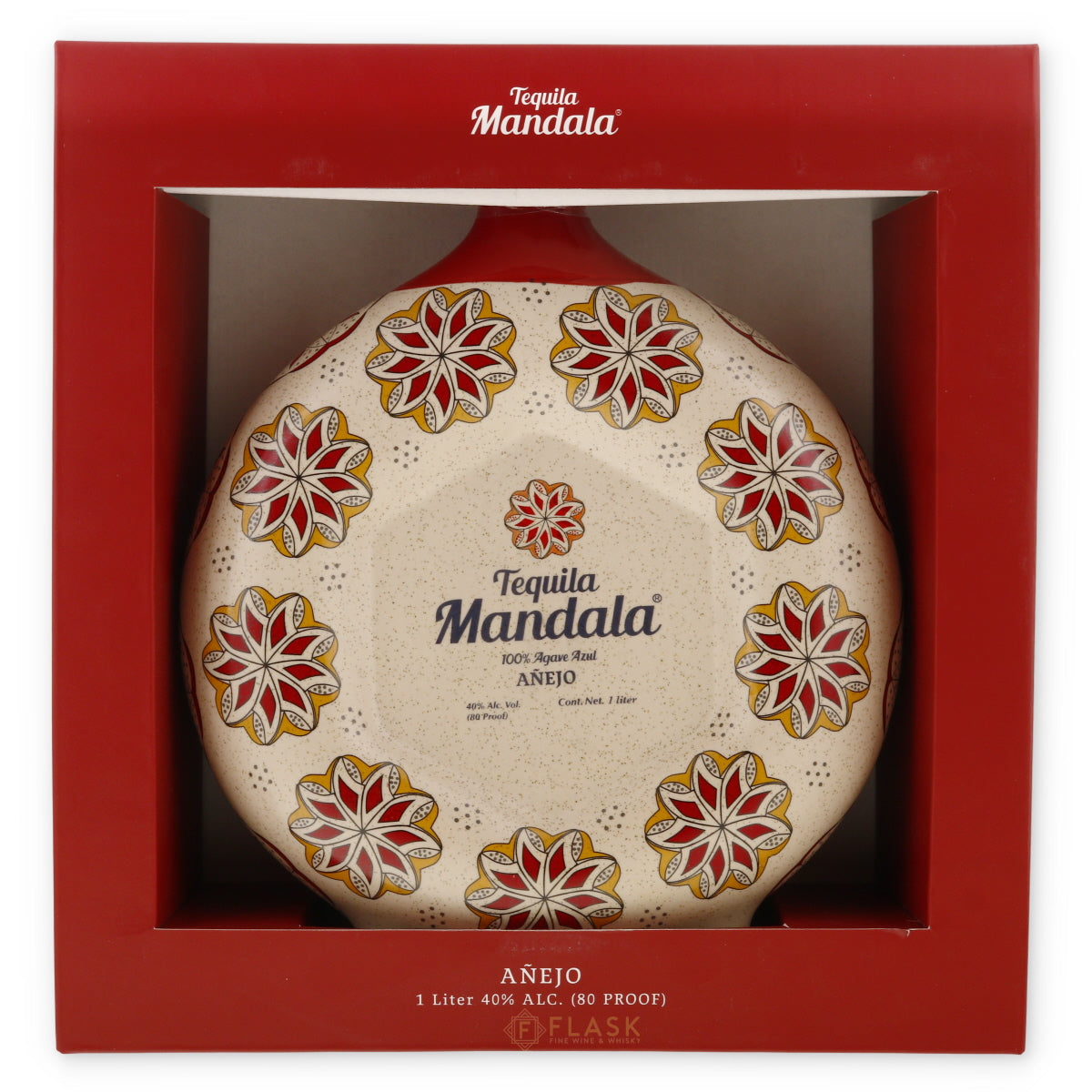 Mandala Tequila Anejo Ceramic 1 Liter - Flask