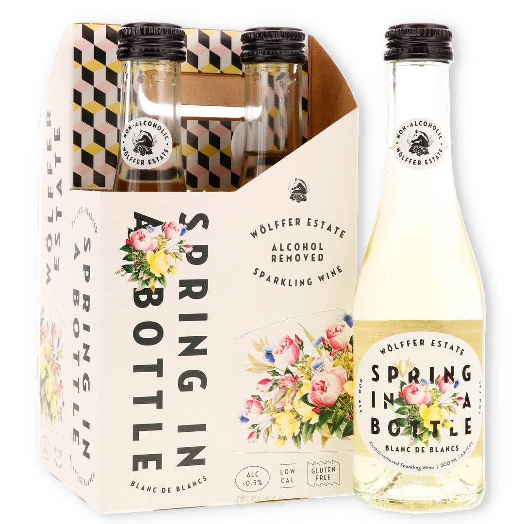 Wolffer Spring in a Bottle NA Sparkling Blanc de Blanc 4pk 200ml - Flask Fine Wine & Whisky