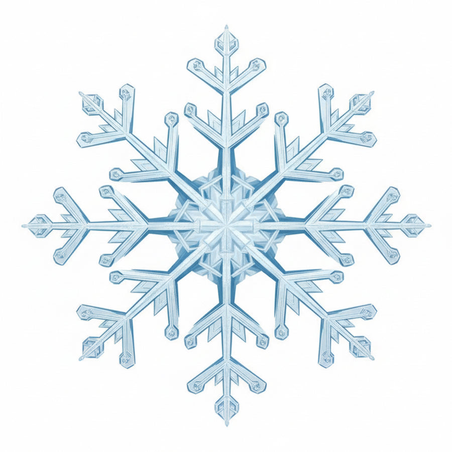 Transparent background with a blue snowflake design
