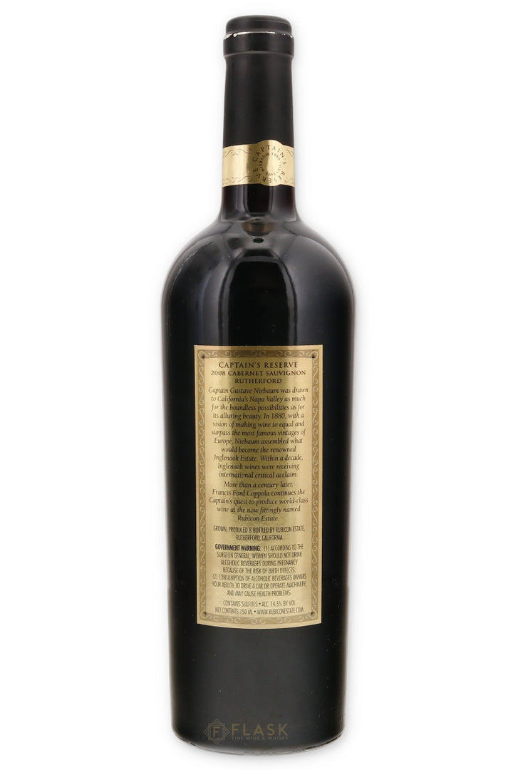 Rubicon Estate Captain's Reserve Cabernet Sauvignon 2008 - Flask Fine Wine & Whisky