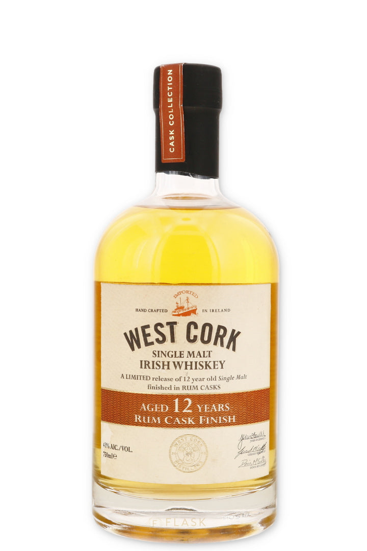 West Cork Single Malt Irish Whiskey 12yr Rum Cask 750ml - Flask Fine Wine & Whisky