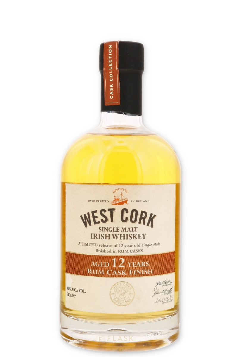 West Cork Single Malt Irish Whiskey 12yr Rum Cask 750ml - Flask Fine Wine & Whisky