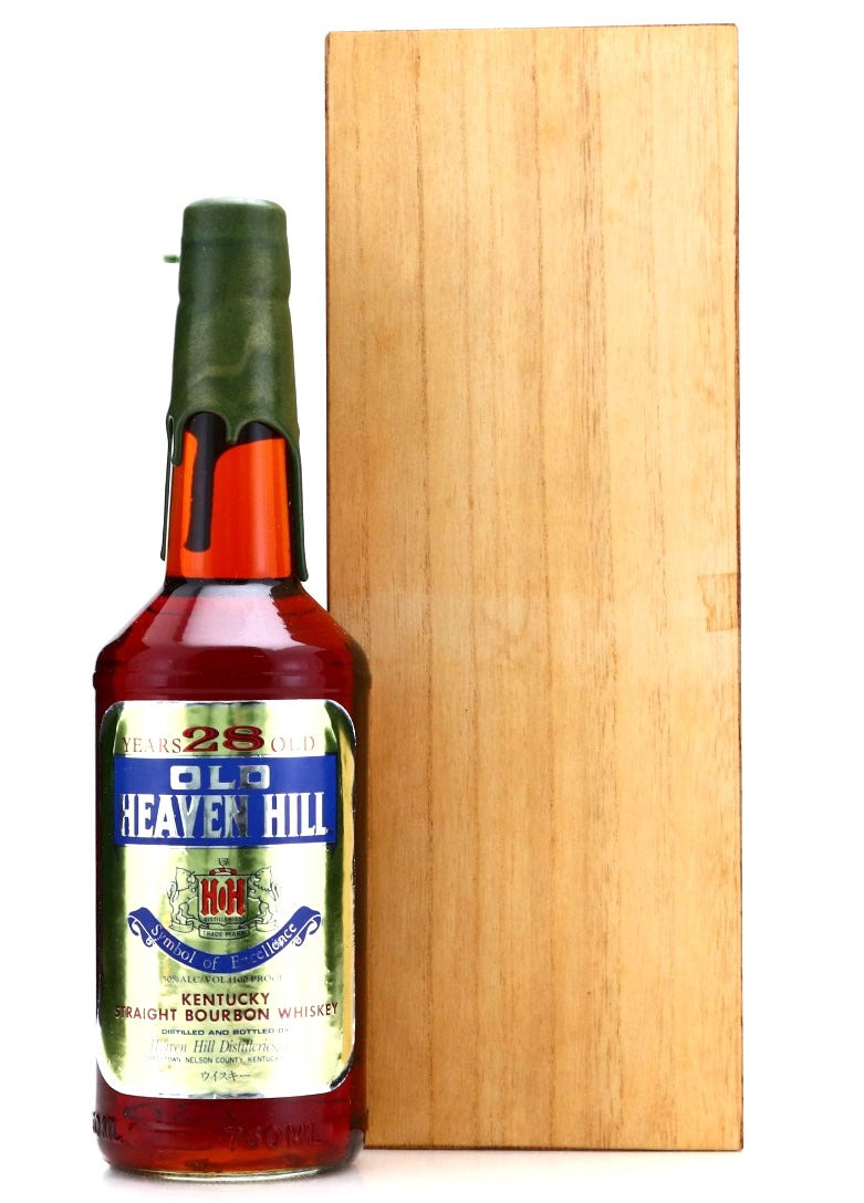 Old Heaven Hill 28 Year Old Kentucky Bourbon 1990s Green Wax 100 Proof [Wood Box]