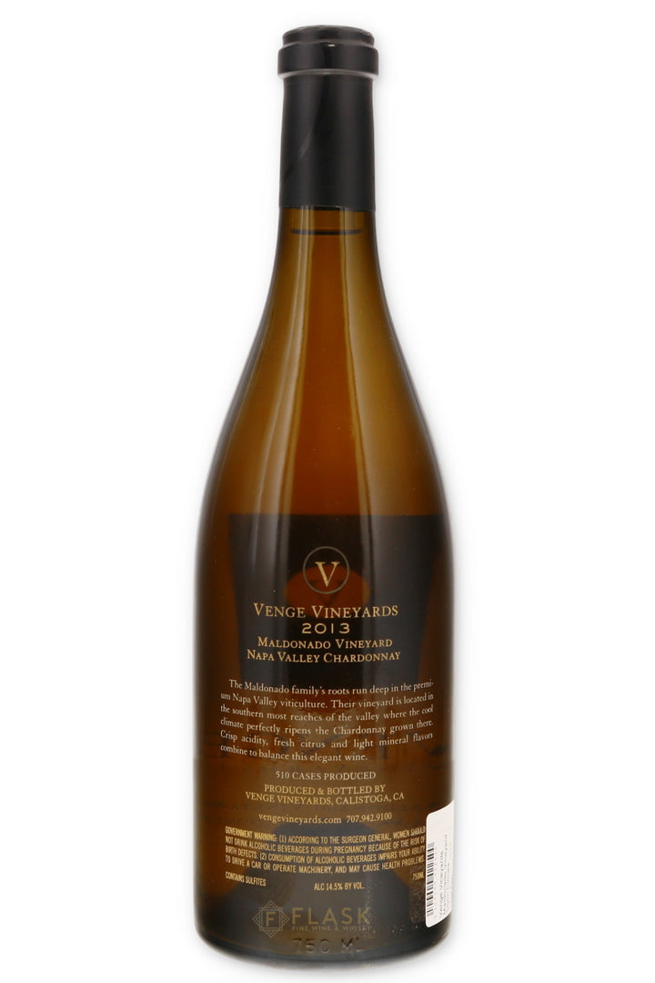 Venge Vineyards Maldonado Vineyard Dijon Clones Chardonnay 2013 750ml - Flask Fine Wine & Whisky