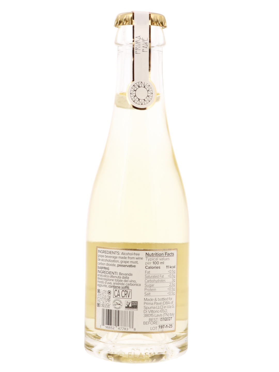 Prima Pave Blanc de Blancs Non-Alcoholic Sparkling White "Wine" 200ml