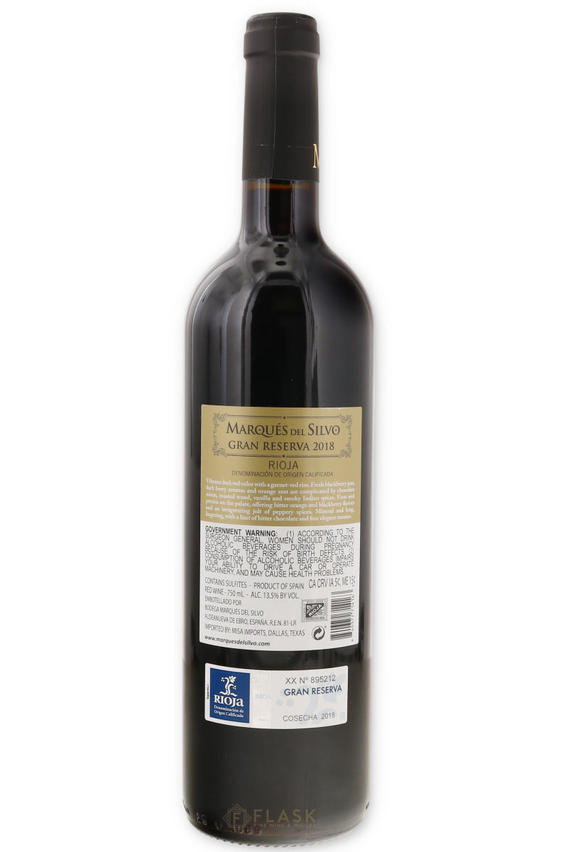 Marques Del Silvo Rioja Gran Reserva 2018 - Flask Fine Wine & Whisky
