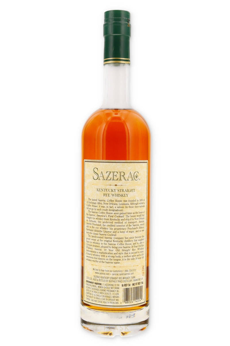 Buy Sazerac 18 Year Old Rye Whiskey 2025 | Flask