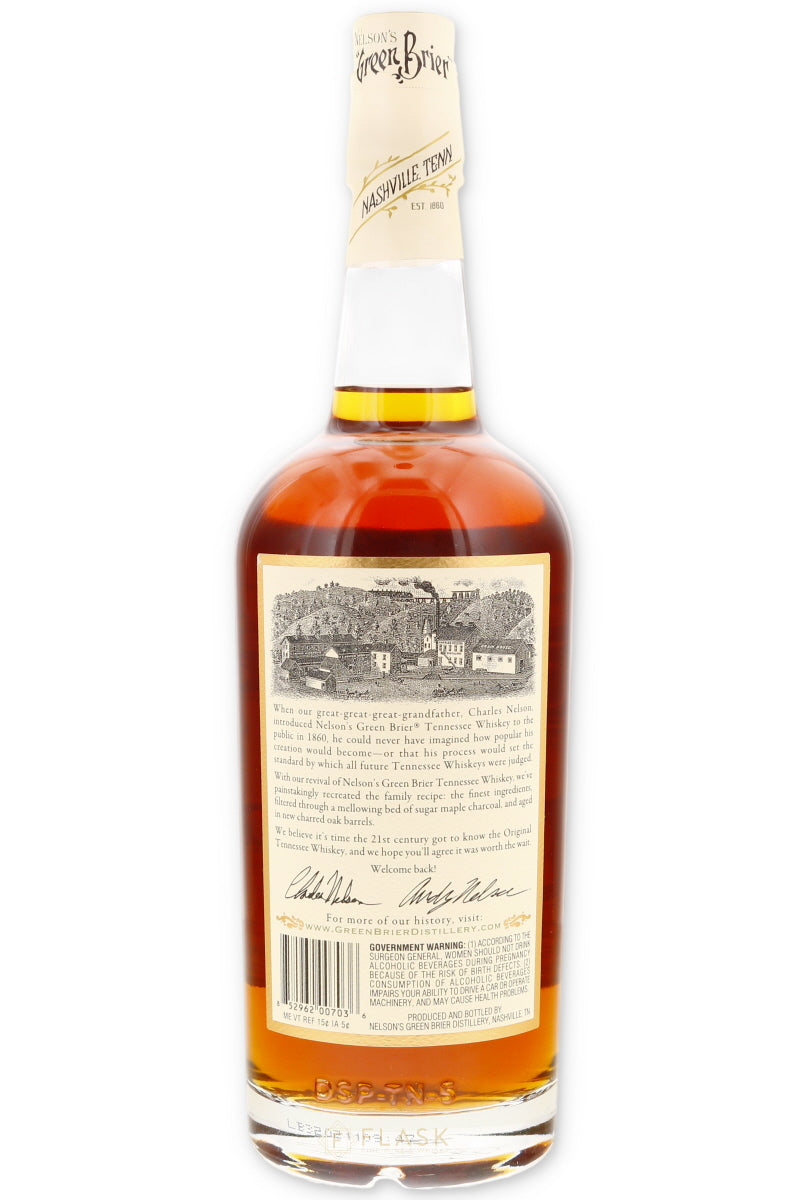 Nelson's Green Brier Tennessee Sour Mash Whiskey - Flask Fine Wine & Whisky