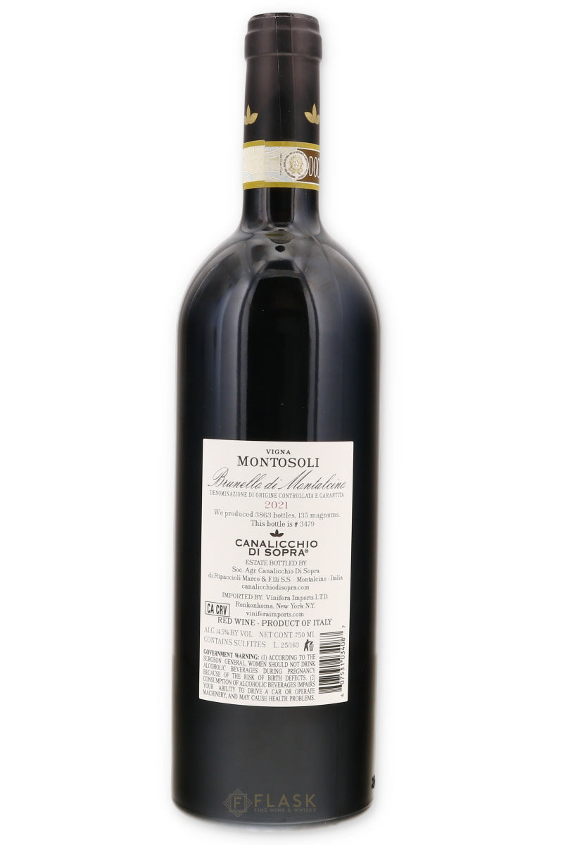 Canalicchio Di Sopra Vigna Montosoli Brunello di Montalcino 2021 - Flask Fine Wine & Whisky