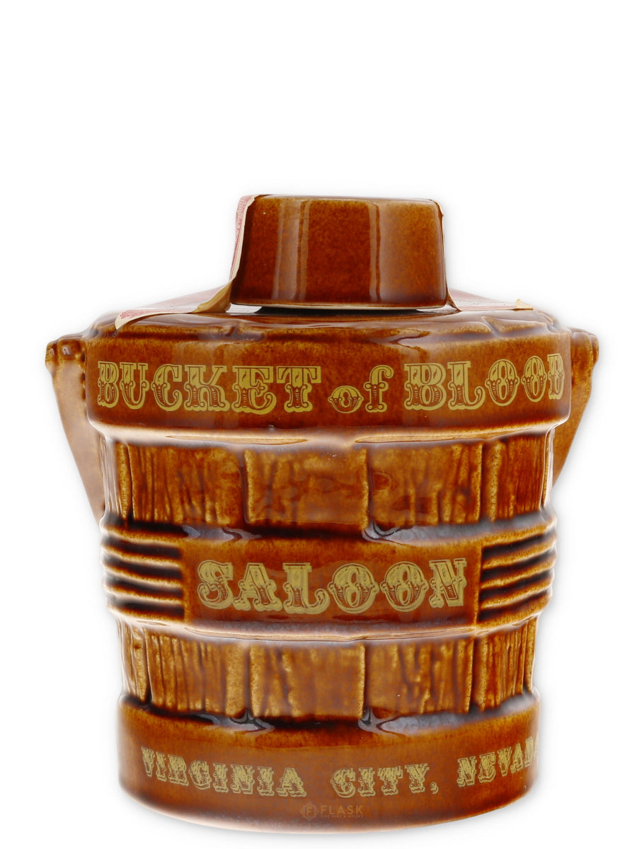 Ezra Brooks Blood Bucket Saloon Decanter 12 Year Old Bourbon 1970s
