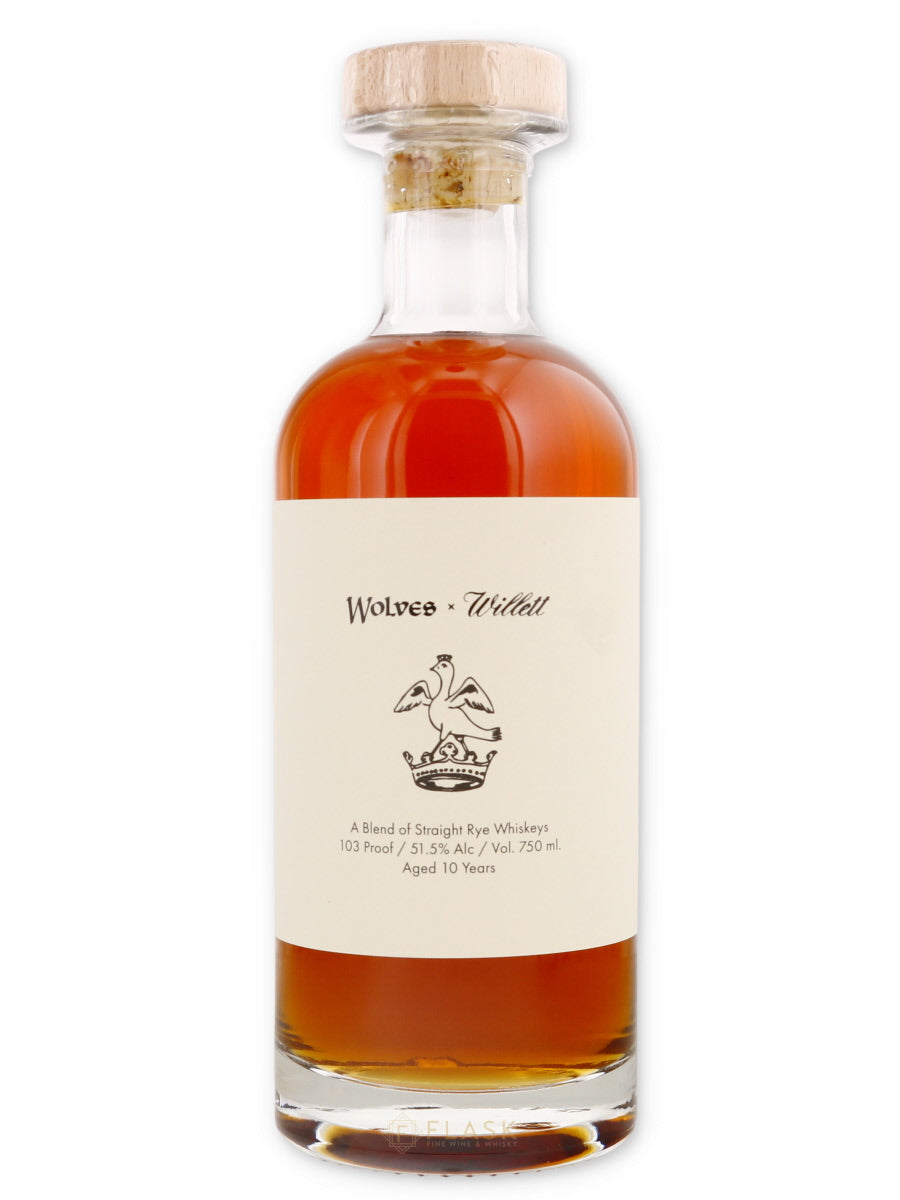 Wolves Whiskey X Willet 10 year aged Rye Whiskey 750ml - Flask Fine Wine & Whisky
