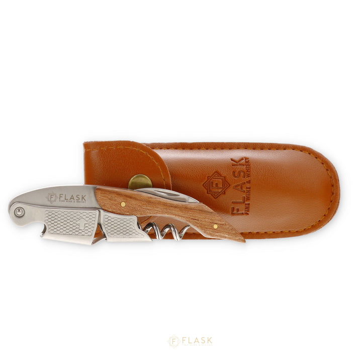 Flask Corkscrew with Leather Case - Flask Fine Wine & Whisky