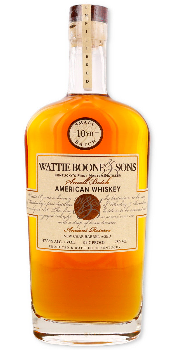 Wattie Boone & Sons Ancient Reserve 10 Year Old American Whiskey