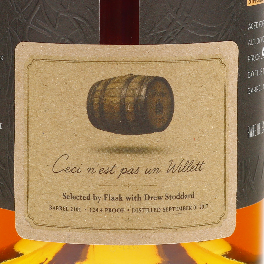 Binder’s Stash “Ceci n’est pas un Willett” Flask Private Single Barrel Bourbon 8 Year 124.4 Proof