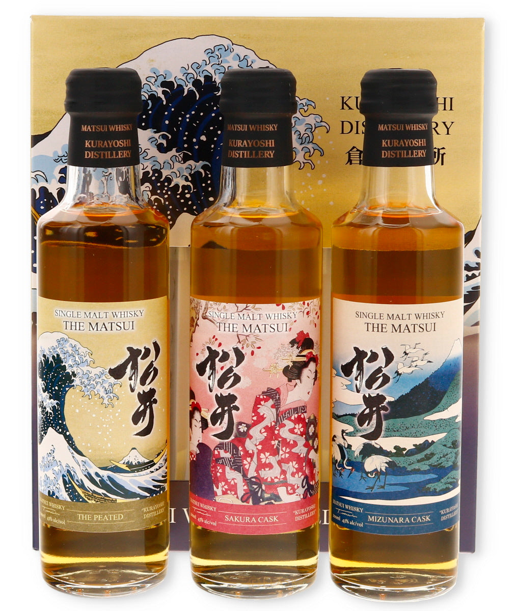 Kurayoshi Distillery Matsui Whisky Collection Mizanura Sakura & Peated gift set