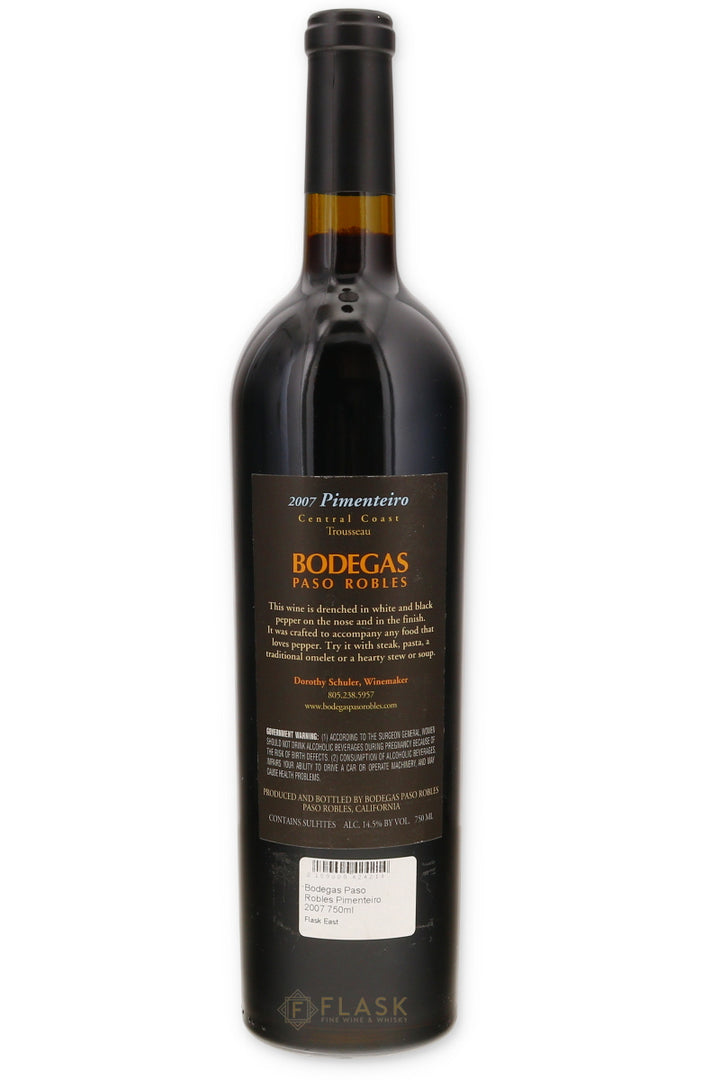 Bodegas Paso Robles Pimenteiro 2007 750ml - Flask Fine Wine & Whisky