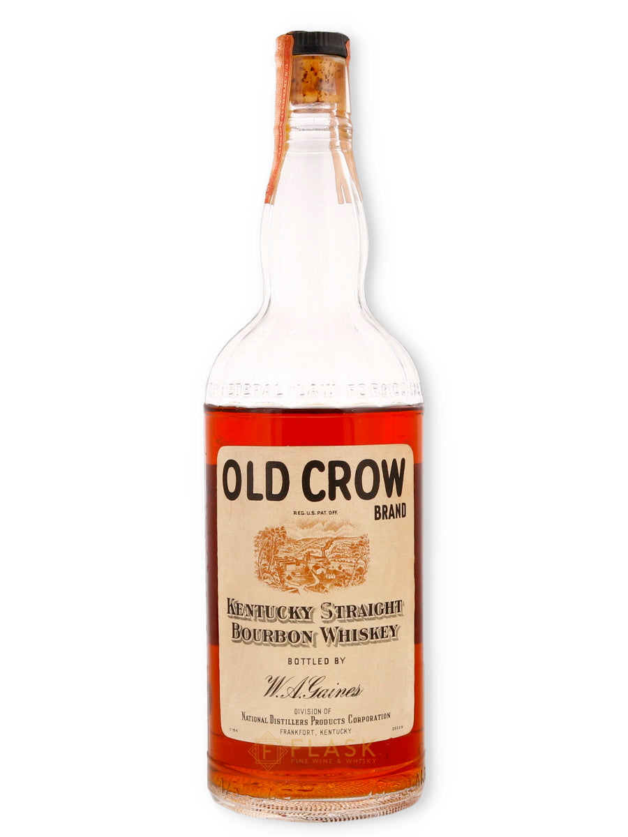 Old Crow Kentucky Straight Bourbon Vintage 1950s - Flask Fine Wine & Whisky