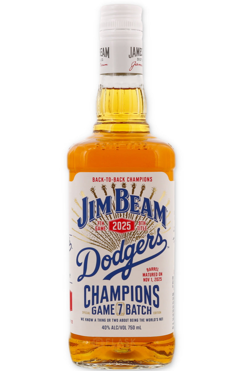Jim Beam Vintage White Label Bourbon 1 Quart 1970s - Flask
