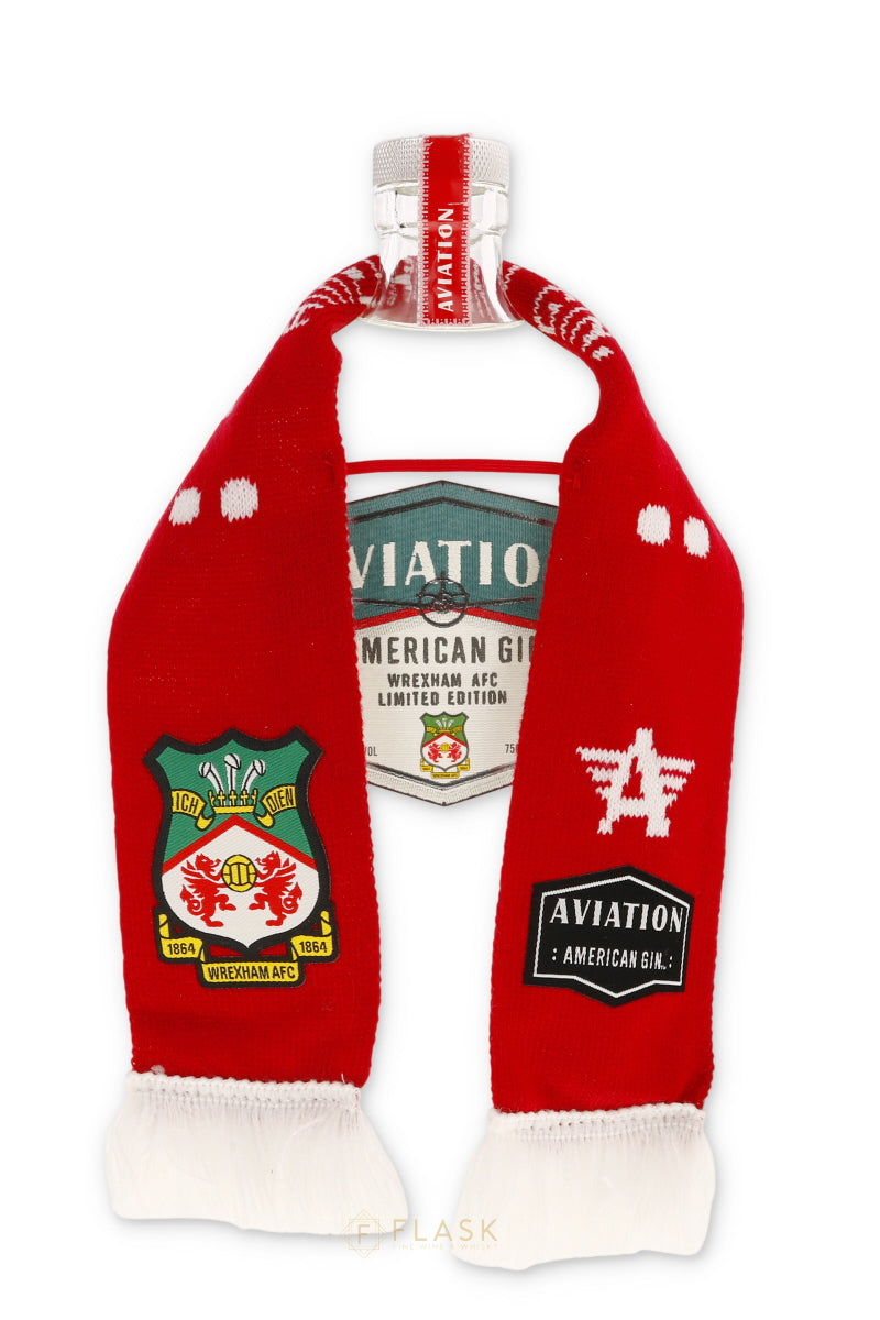 Aviation Gin Limited Edition Wrexham AFC 2025 Championship Promotion Bottle and Scarf - Flask Fine Wine & Whisky