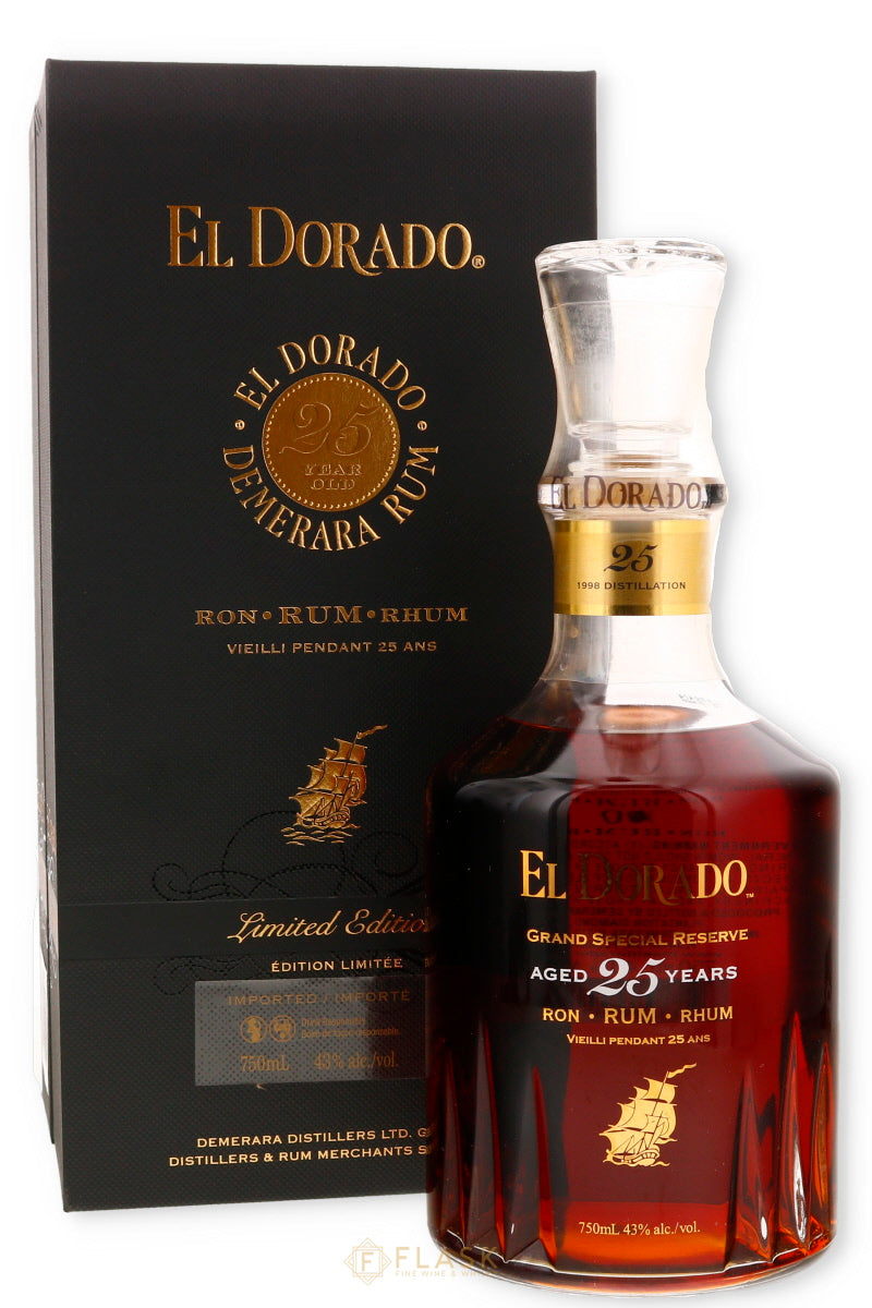 El Dorado Limited Edition 25 Year Aged Rum - Flask Fine Wine & Whisky