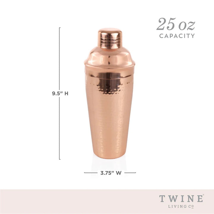 Hammered Copper Cocktail Shaker by Twine - Flask Fine Wine & Whisky
