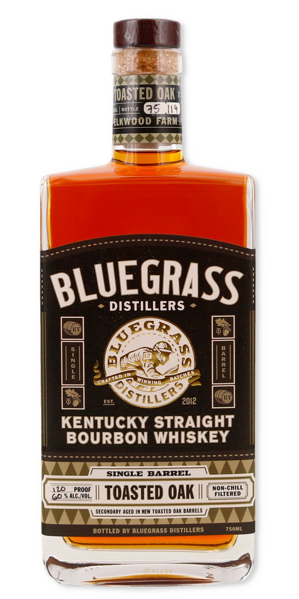 Bluegrass Distillers Single Barrel Toasted Oak Kentucky Straight Bourbon Whiskey - Flask Fine Wine & Whisky