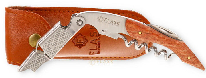 Flask Corkscrew with Leather Case - Flask Fine Wine & Whisky
