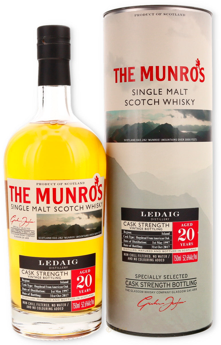 Ledaig 20 Year Old Munros Cask Strength Unchillfiltered Single Malt 1997 - Flask Fine Wine & Whisky