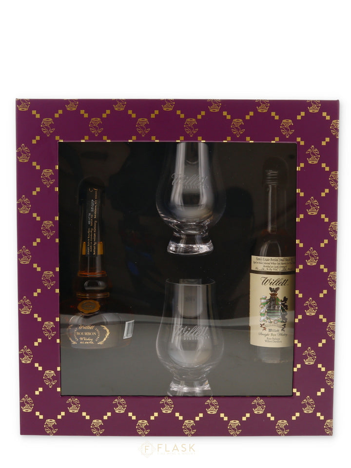 Willett Family Estates Mini Gift Set Bourbon and Rye 50ml with Glasses