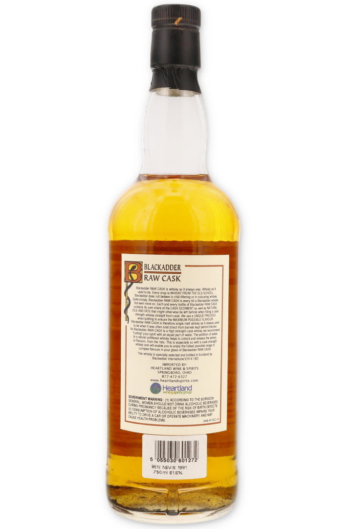 Ben Nevis 1991 10 Year Old Blackadder Raw Cask Oak Hogshead #2622 123.2 Proof