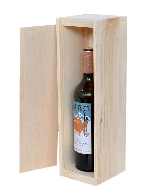 1 Bottle Wood Large Slide Top Gift Box