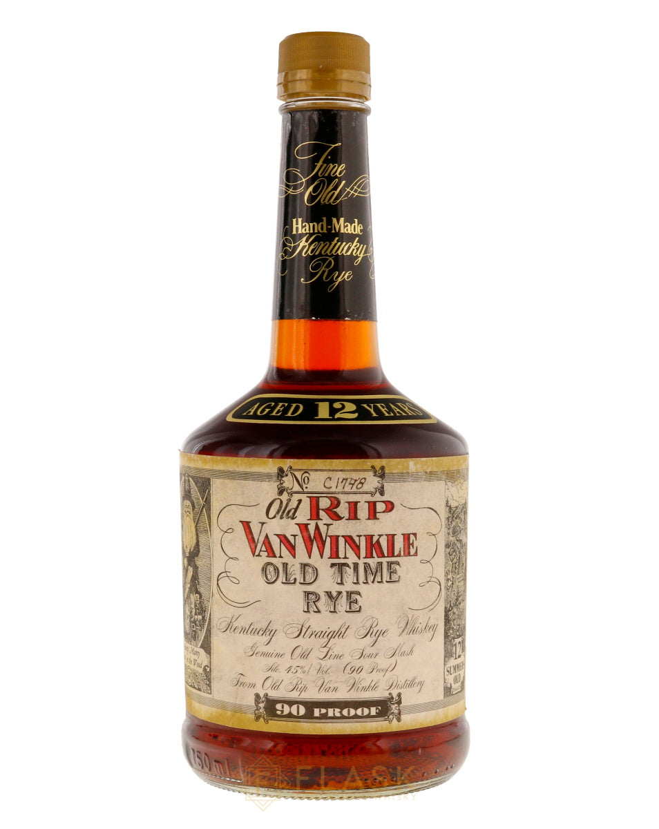Old Rip Rit Old Rip Van Winkle Old Time Rye Whiskey 12 Year Old Squat Bottle ...