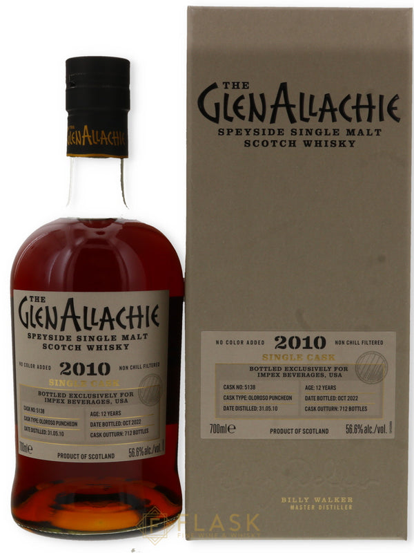 The GlenAllachie 2010 12year Oloroso Puncheon Cask 5138 700ml 113.2 proof - Flask Fine Wine & Whisky