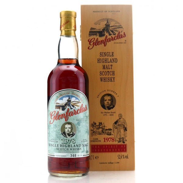 1978 Glenfarclas 23 Years No. 7 Sir Walter Scott Cask Strength - Flask Fine Wine & Whisky