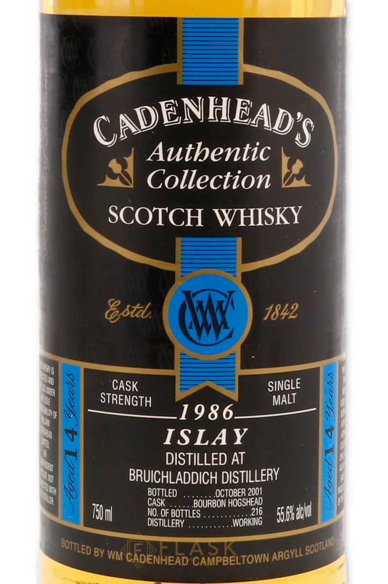 Bruichladdich 1986 Cadenheads 14 Year Old Cask Strength Single Malt 55.6% - Flask Fine Wine & Whisky