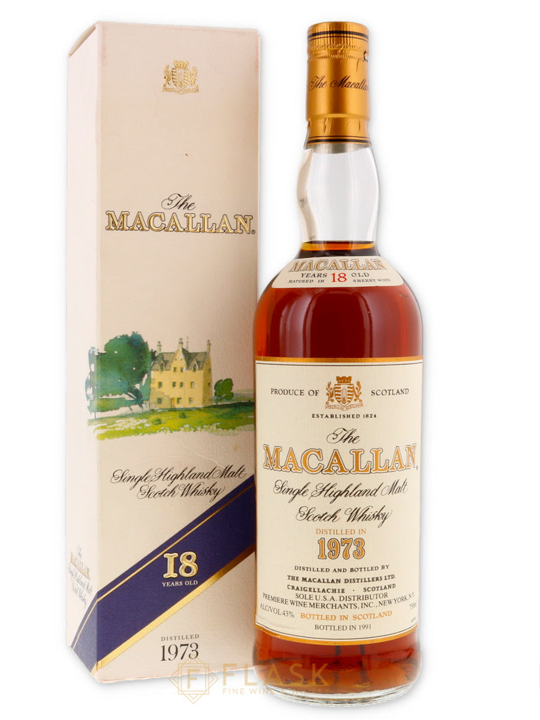 Macallan 18 Year Old Single Malt 1973 - Flask Fine Wine & Whisky