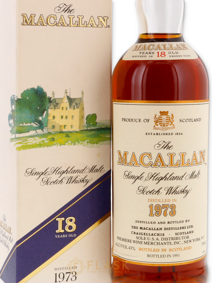 Macallan 18 Year Old Single Malt 1973 - Flask Fine Wine & Whisky