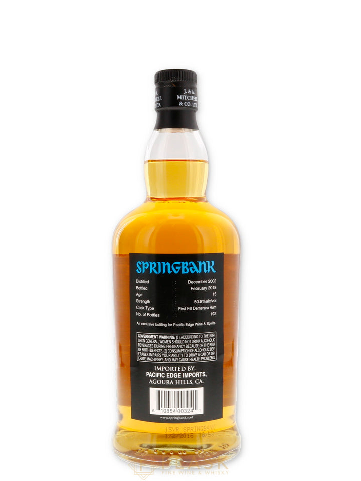 Springbank 2002 Single Cask 15 Year Old First Fill Demerara Rum - Flask Fine Wine & Whisky