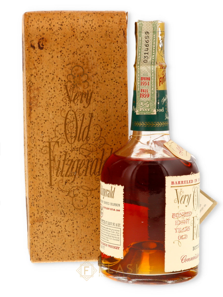 Very Old Fitzgerald 1951 Bottled in Bond 8 Year Old Bourbon 100 Proof / Stitzel-Weller Half Pint - Flask Fine Wine & Whisky