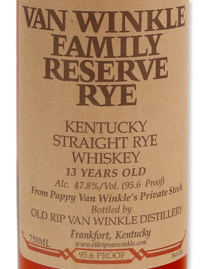 Van Winkle Family Reserve Rye Whiskey 13 Years Old Bottled 2013 - Flask Fine Wine & Whisky
