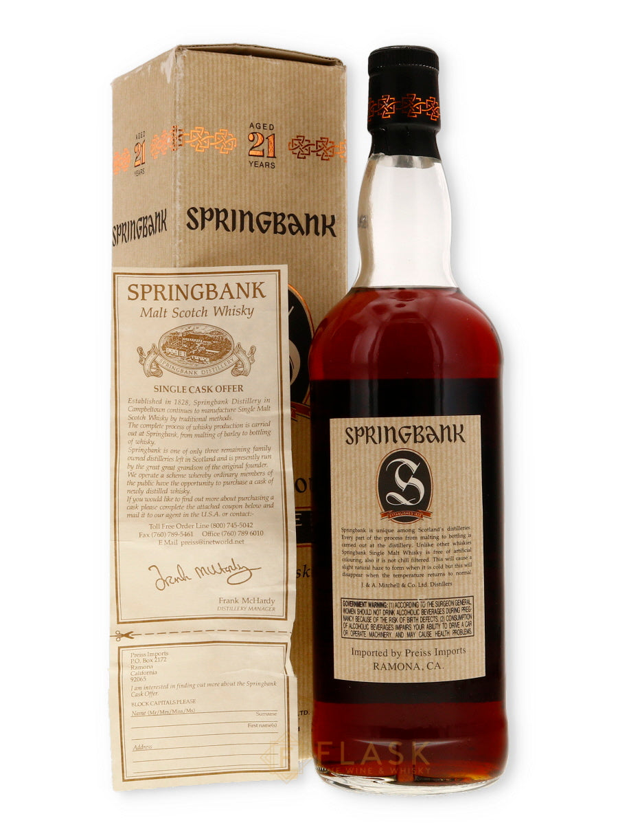 Springbank 21 Year Old Dark 2000s Release 750ml - Flask Fine Wine & Whisky